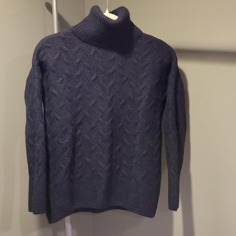 Massimo Dutti Wool And Alpaca Blend Turtleneck Sweater, Women's Size M, Black